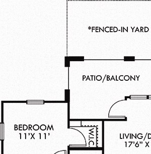 Sequoia 3 bedroom 3 bath floorplan with L-shaped kitchen and island overlooking living and dining. double vanity sinks. walk in closets. huge covered patio with Fenced-in yard